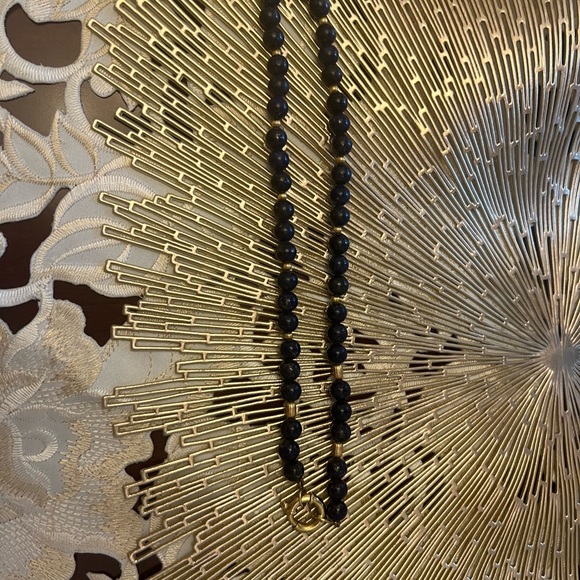 Lapiz stone choker beaded with 18 kt round beads around and 18 kt gold lock - Picture 3 of 8